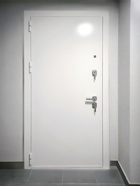 Белая квартирная дверь