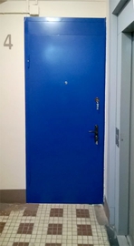 Синяя дверь с порошковым напылением