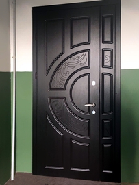 Дверь цвета Венге с боковой вставкой