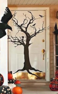 Украшение двери на Хеллоуин