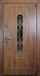 Дверь МДФ со стеклом и ковкой № 183