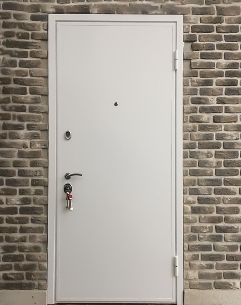 Дверь с белым порошковым напылением
