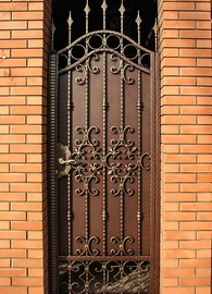Дверь с коваными узорами