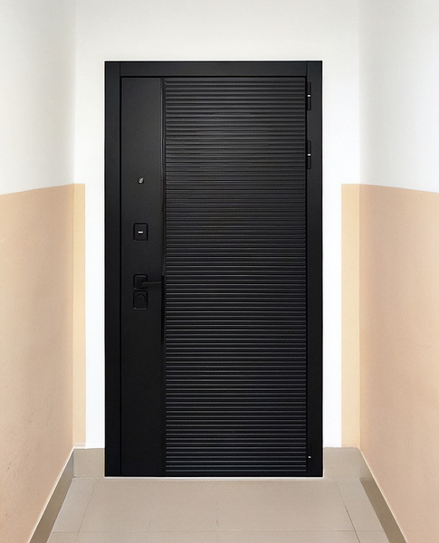 Дверь с МДФ черного цвета