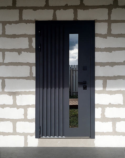 Дверь с металлорейками