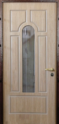 Дверь с порошковым напылением и стеклом № 7
