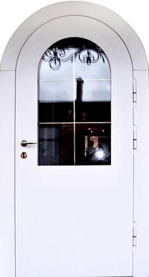 Арочная дверь МДФ со стеклом № 100