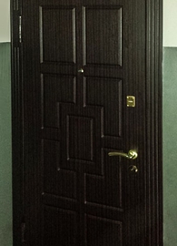 Темная дверь с панелями МДФ для квартиры