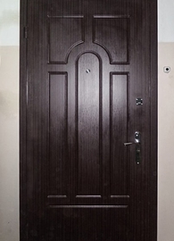 Дверь с МДФ темного цвета