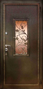 фото дверь с ковкой, двойные створки