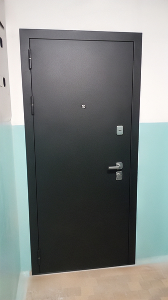 Квартирная черная дверь
