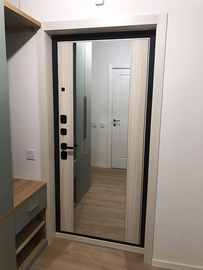 Металлическая дверь с зеркальной панелью