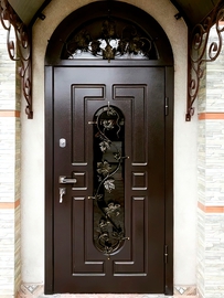 Остекленная дверь с арочной фрамугой