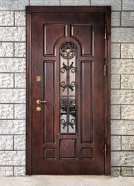 Остекленная дверь со шпонированным покрытием