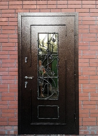 Порошковая дверь со стеклом
