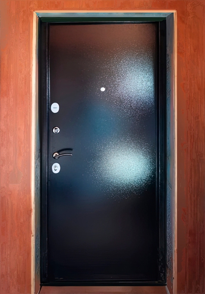 Порошковая дверь, вид изнутри