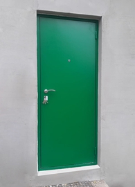 Порошковая дверь зеленого цвета