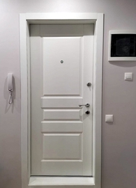 Стальная дверь белого цвета
