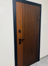Стальная дверь коричневого цвета