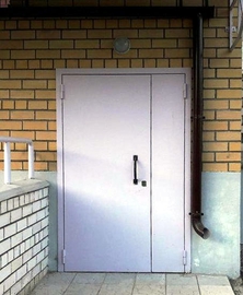 Тамбурная дверь с отделкой грунт-эмалью