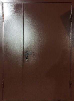 Дверь противопожарная EI-60 - двустворчатая коричневая