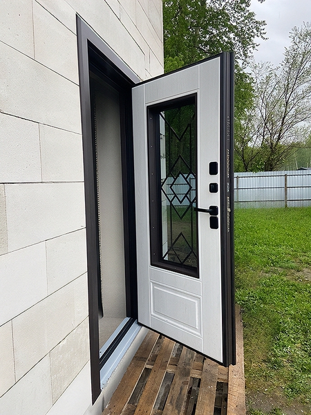 Уличная термодверь со стеклом