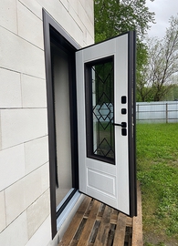 Уличная термодверь со стеклом