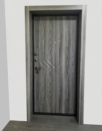 Входная дверь с панелью серого цвета