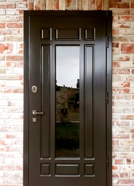 Железная дверь со стеклопакетом